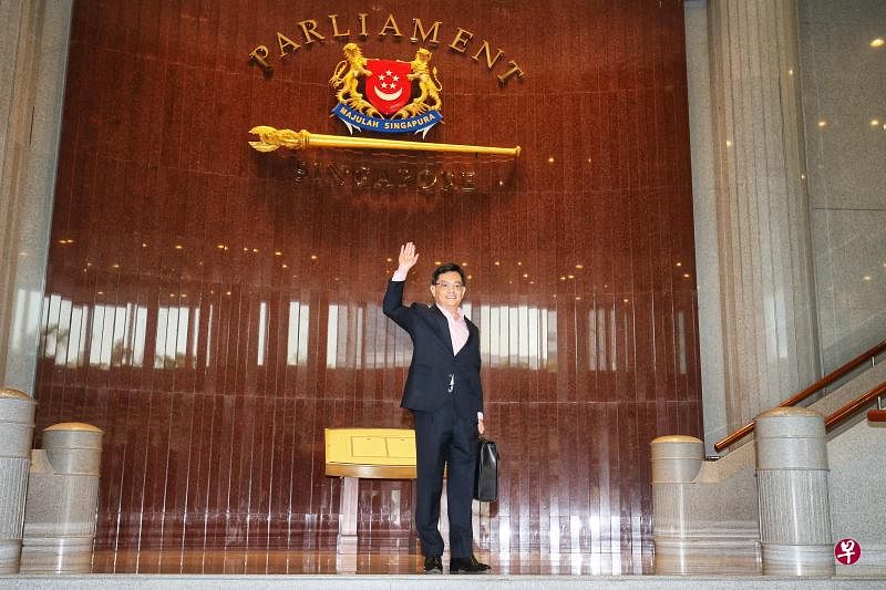 去年底确立为第四代领导班子领军人物的财政部长王瑞杰，昨午在国会发表2019财政年度政府预算案声明，主题为“建立强盛、团结的新加坡”。（何家俊摄）