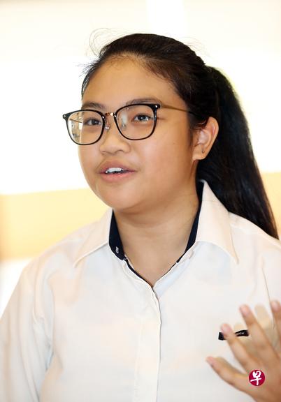 务立中四生曾洁恩：音乐分享会使我想要多学华文。（陈来福摄）