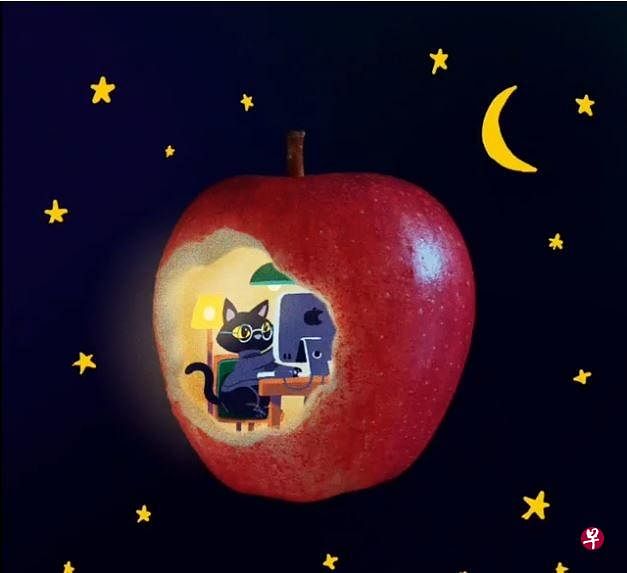 林文杰的作品“The Magic Apple”要表现科技的魔力。