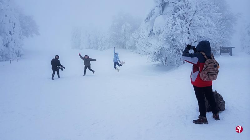到藏王山拜访的旅客一定会踏雪寻乐。