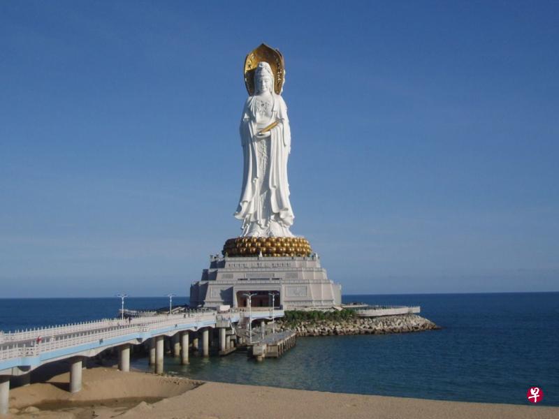 海南三亚观音像。（旅行社提供）