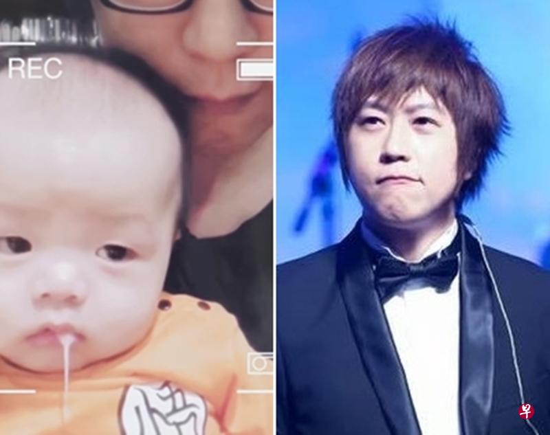 阿信今早在面簿上传一段抱婴儿影片。（互联网）