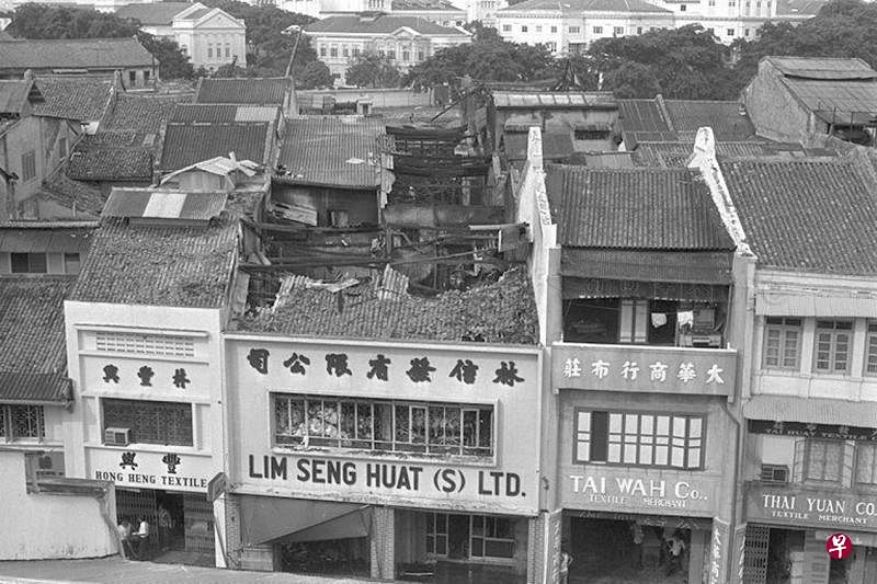 上世纪70年代的沙球劳路是“布庄特区”。（档案照）