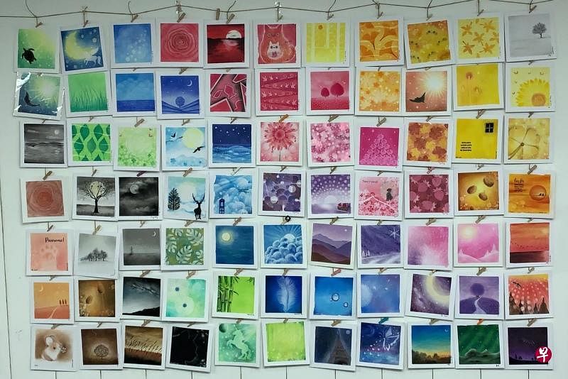 即将在Faber-Castell美术节展出的一部分和谐粉彩作品。（受访者提供）