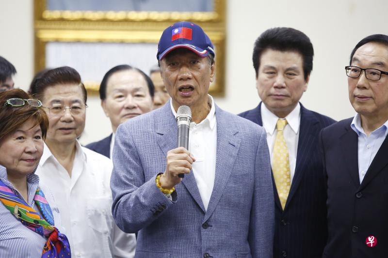 4月17日，郭台铭正式宣布参加国民党初选。（彭博社）