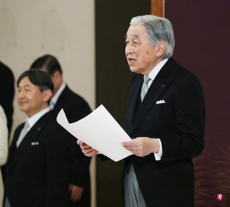 日本天皇换代仪式在4月30日下午举行，明仁天皇感谢人民对他的支持，并祈祷日本平安。（路透社） 
