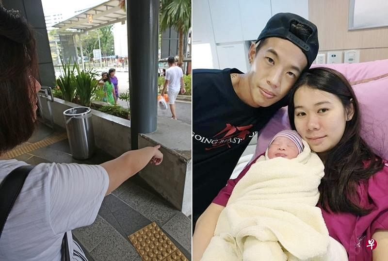 孕妇在三巴旺的太阳广场（Sun Plaza）一带产女，母女平安，在现场传为佳话。（刘启成摄）