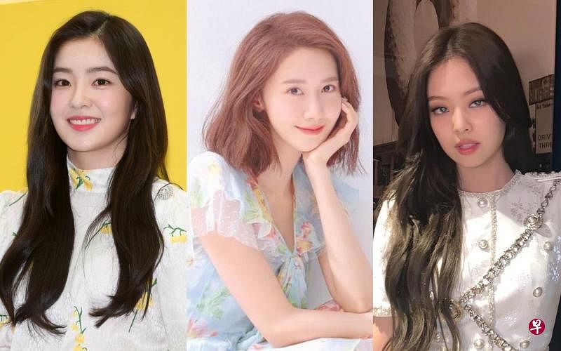 明星整容范本前三名分别是Irene（左）、允儿（中）及Jennie。（互联网）