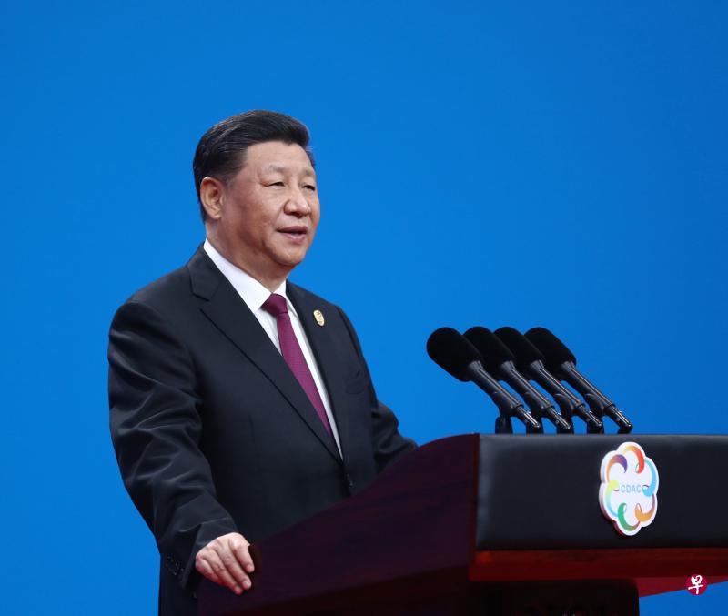 5月15日，中国国家主席习近平在北京国家会议中心出席亚洲文明对话大会开幕式。（新华社）