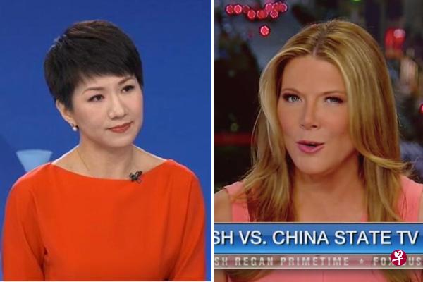 中国央视外语频道CGTN知名女主播刘欣明早8点（美东时间29日晚8点）将与FOX商业频道女主播翠西·里根就中美贸易等相关话题进行公开辩论。（互联网）