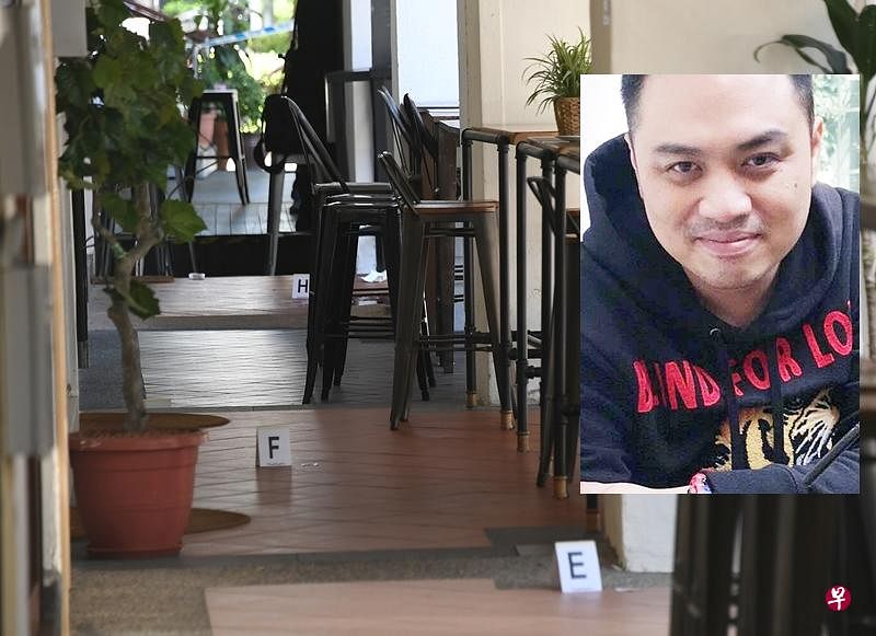 警方在命案现场调查，小图为死者斯宾塞。（档案照）