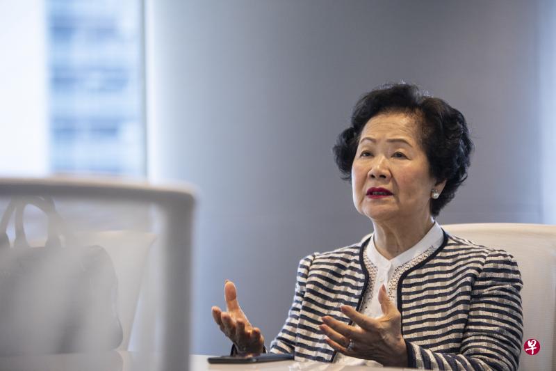 香港前政务司司长陈方安生认为林郑月娥下台也对反修例的现况于事无补。图为陈方安生14日接受外媒采访时的照片。（彭博社档案照）