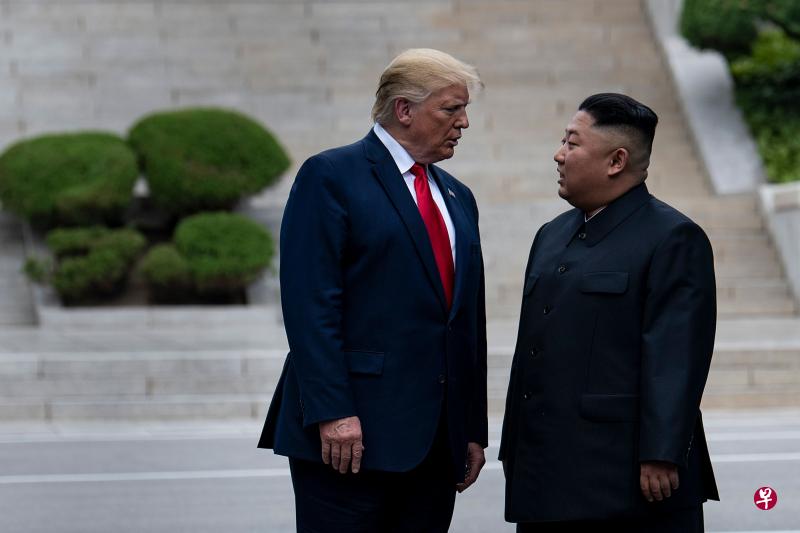 6月30日，特朗普与金正恩在板门店进行了第三次会晤。（法新社）