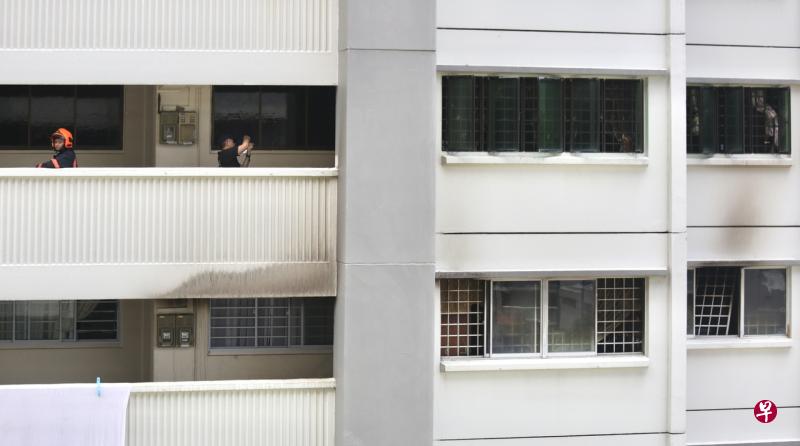 火患发生在武吉巴督西2道第416座组屋5楼的一个单位。（陈佩敏摄） 