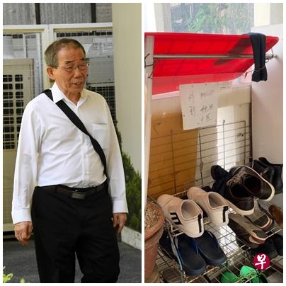 73岁的被告林亚峇今早出庭面对两项侮辱女性尊严和两项非礼的控状。（蔡振鸿摄）中医师的住家单位外张贴告示，称中医师出门外诊。（郭欣慧摄） 