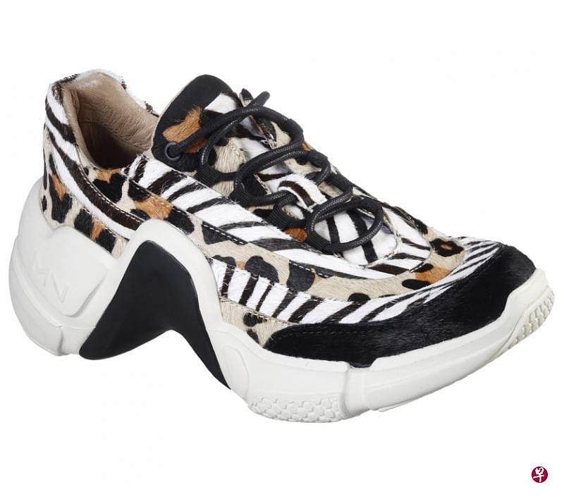 即将上市的Mark Nason X Skechers休闲鞋以几种动物纹混搭（只在Jewel星耀樟宜和Bugis Junction店售卖）。（品牌提供）
