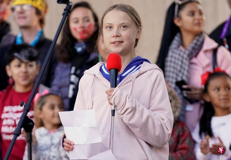 16岁的瑞典环保主义者格蕾塔·通贝里（Greta Thunberg）。（路透社）