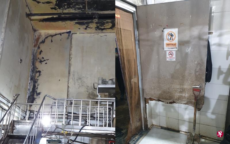 新加坡食品局今年7月突击检查这间公司，结果发现公司的食品加工室和包装室满是蟑螂，地板和墙壁也肮脏不堪，地砖破裂和不平坦造成积水。（新加坡食品局提供） 