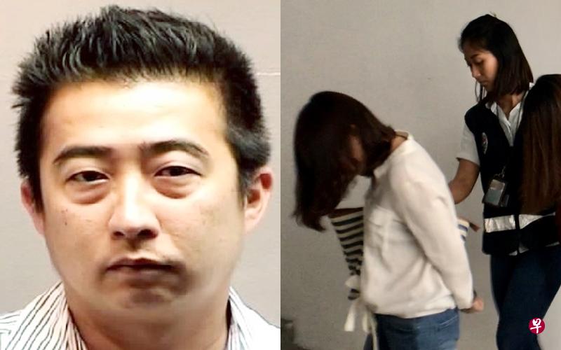 （左图）被告李斯杰，在警局盘问室内，至少六度向28及29岁女嫌犯索性服务。（右图）警方当时也突击住家淫窟。（档案照） 