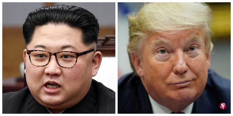 2017年，美国总统特朗普（右）与朝鲜最高领导人金正恩相互斥骂对方。特朗普称金正恩为火箭人，金正恩则称特朗普为老糊涂。（路透社） 