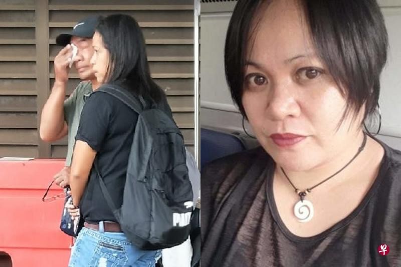 死者的丈夫，今早泪洒殓尸房（左图，林楷越摄）。右图为不幸被撞死的菲律宾籍女佣琳恩（取自面簿）。
