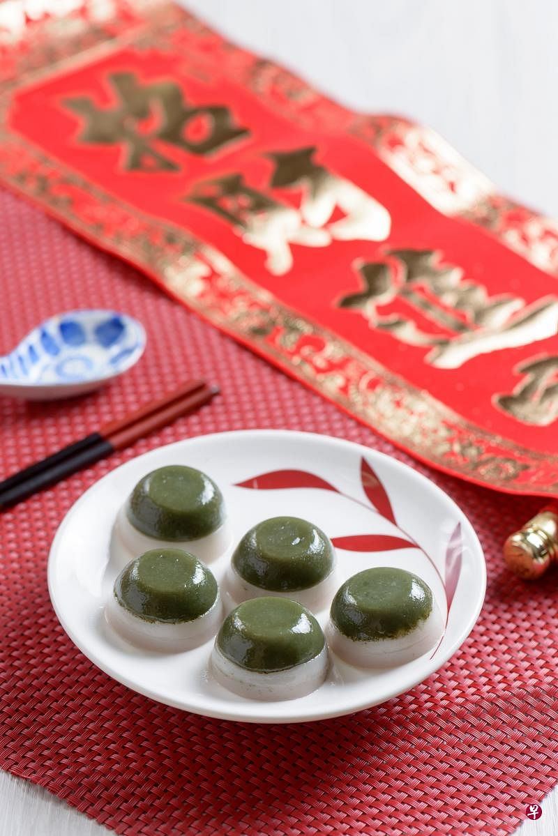 【新年年菜】圆圆满满 (三色小米糕)。 《优1周》/uweekly.sg 