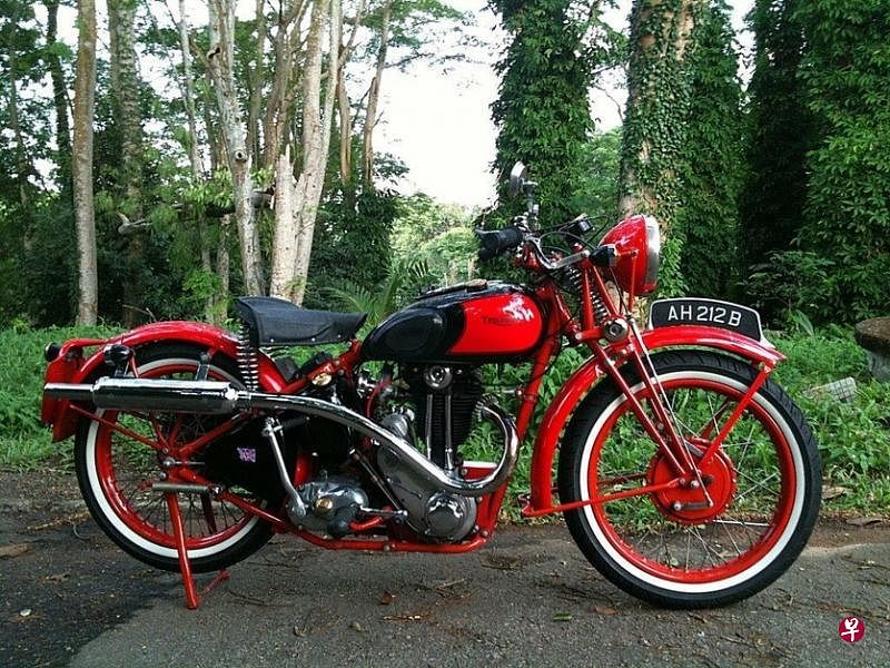 沙吉星的这台战前1938年Triumph Tiger 80或许是本地仅有的一台。（受访者提供）
