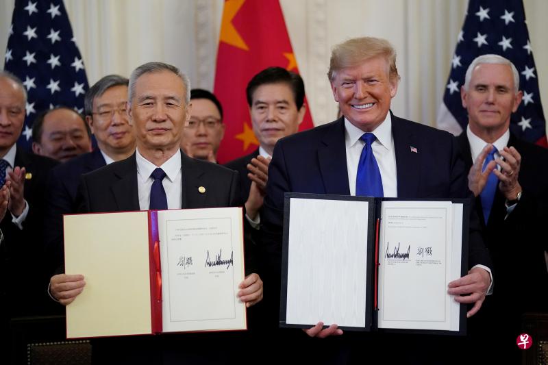 作者说，中美第一阶段贸易协议只是贸易休战，外界预期，11月份美国大选尘埃落定前，双方难以达成第二阶段贸易协议。（路透社）