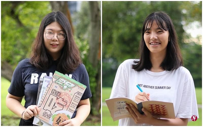 陈艺钊（左）与余欣怡加入联合学生通讯员俱乐部，体验新闻报道的乐趣。