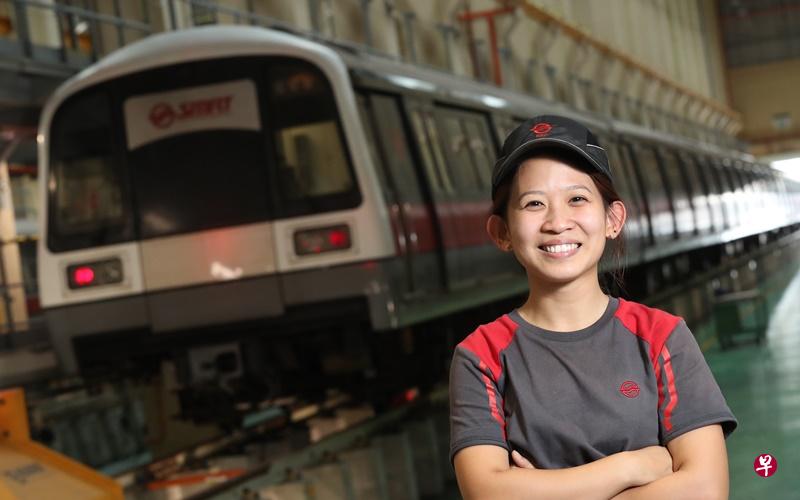 傅琬晴毕业后加入SMRT，目前在轨道部门担任工程师。（陈来福摄）