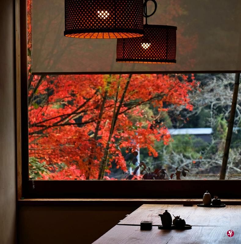 旅庵“蕗台”餐厅一隅。