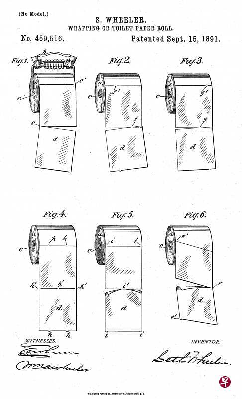 韦勒在1891年为厕纸卷申请专利。（互联网）