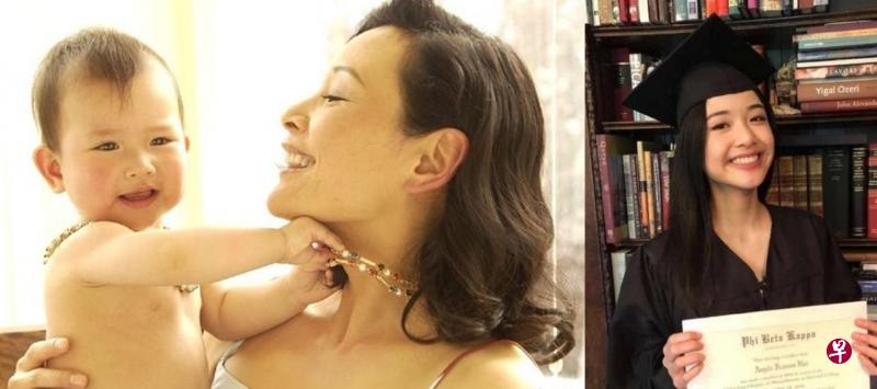 陈冲晒出母女合照及女儿毕业照（右图）。（互联网）