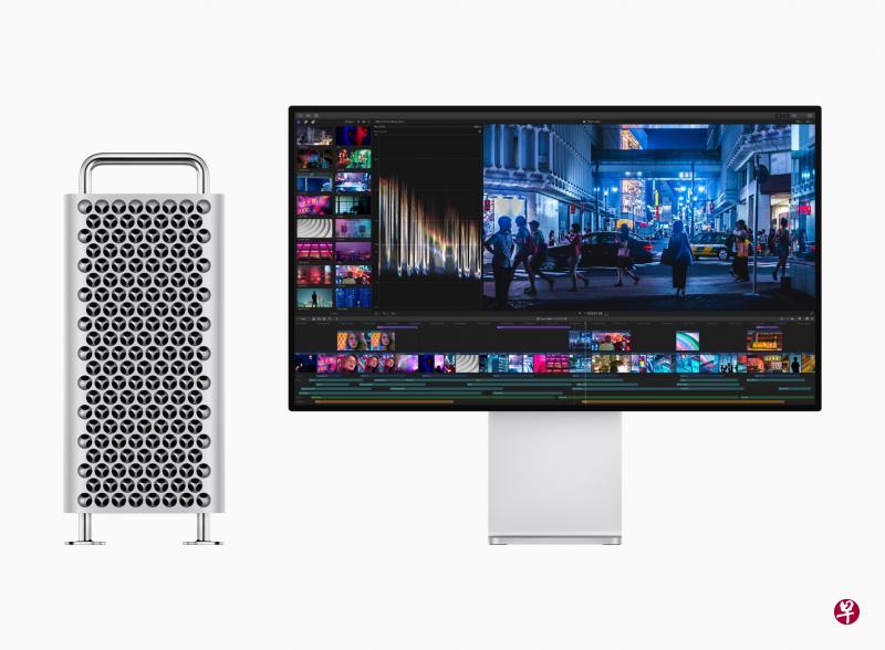 苹果顶级电脑台机Mac Pro和32英寸显示屏Pro Display XDR。