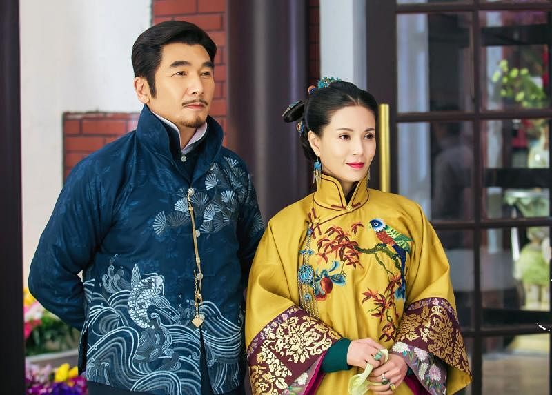 李若彤（右）与方中信在《海棠经雨胭脂透》饰演夫妻。（互联网）