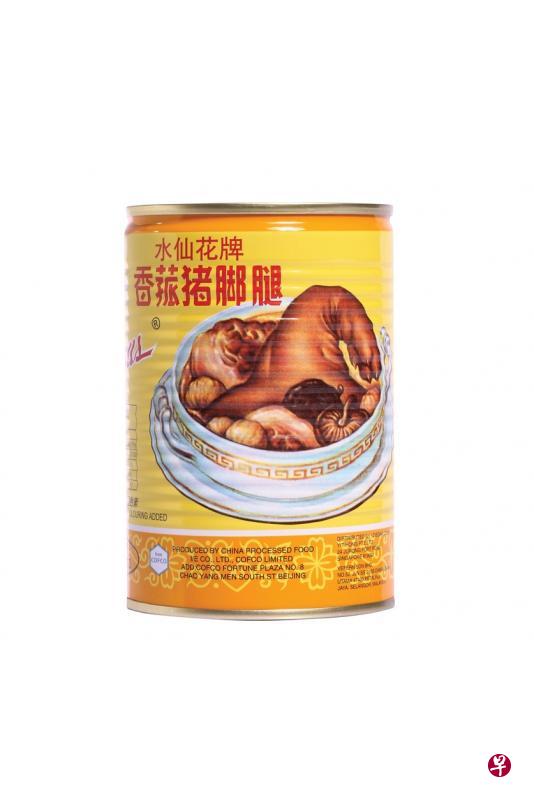 国人爱用水仙花牌猪脚腿罐头来炒米粉。（受访者提供）