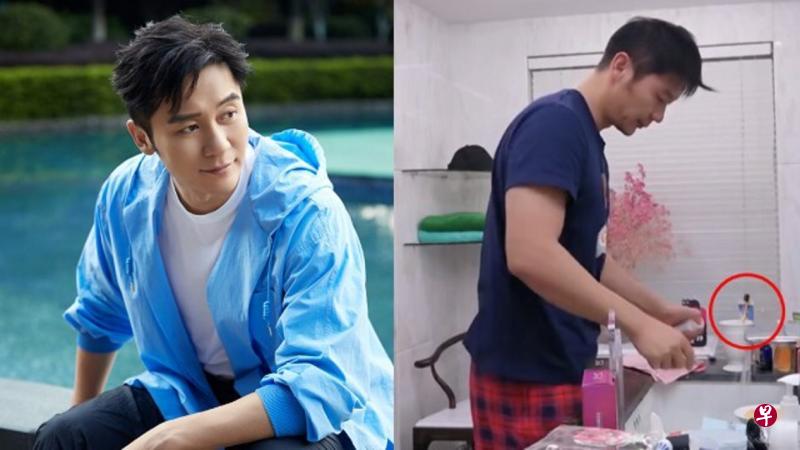 李晨手上拿了一支牙刷，但洗脸台还有另一支（红圈）。（WeTV视频截图）
