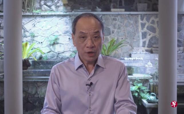 刘程强说，他原本希望能在群众大会和走访活动上亲自答谢选民的支持，但大选在疫情中举行，只好以视频表达谢意。（视频截图） 