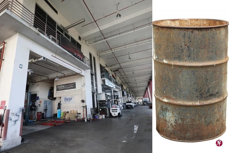 被告被指将女童的尸体带到乌美一道的修车厂外，放入类似图中的铁桶焚烧。