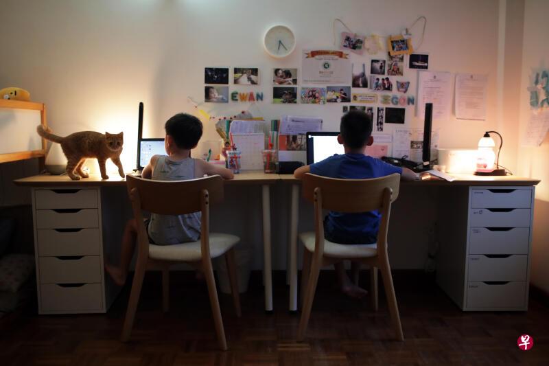 作者认为，无论是为主还是为辅，全面还是部分，线上学习已经势在必行。（海峡时报档案照片）