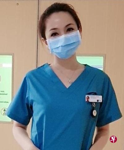 前空姐吴素安已转换跑道，成为邱德拔医院的职员。（邱德拔医院提供）