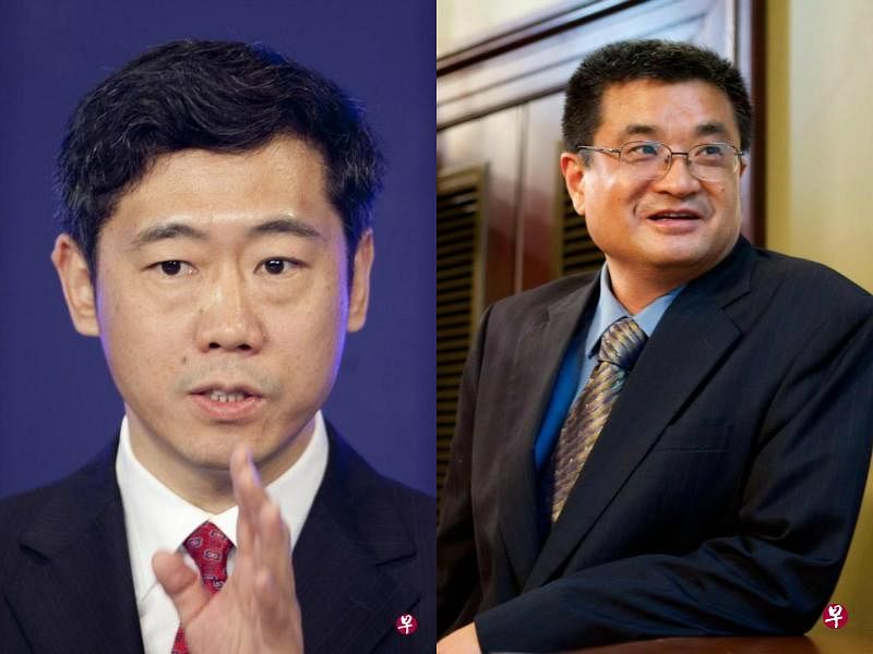 清华大学经济管理学院教授李稻葵（左）和北京大学国际关系学院教授查道炯（右）。（彭博社/互联网）