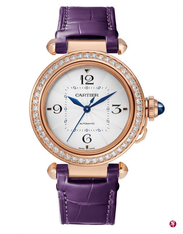 Cartier Pasha de Cartier搭载自动上链机械机芯，41mm 18K金表壳，鳄鱼皮表带（配备QuickSwitch表带替换系统）。（品牌提供）