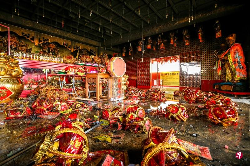 财神庙日前失火，暂时关闭。（档案照） 