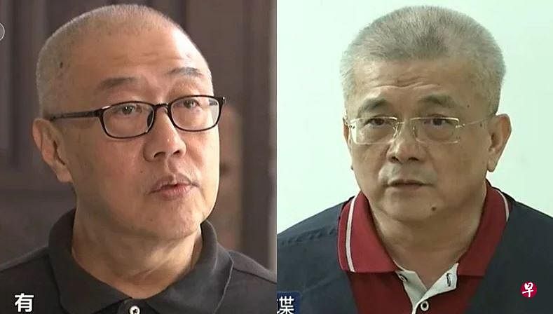 《焦点访谈》昨晚再公布蔡金树（右）和施正屏（左）的犯罪行为。（互联网）