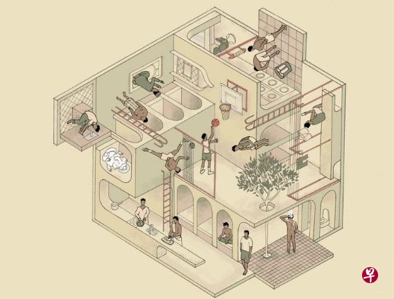 建筑师许奇宝设计的《外劳奇拼箱》模型，是外劳宜居的空间。