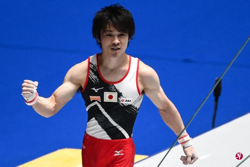 稍早前，日本体操名将内村航平冠状病毒检测结果呈阳性。但在四国赛开赛前，检测结果转阴，得以参赛。（法新社）