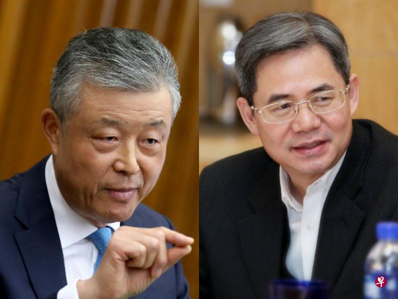 香港媒体获悉，中国驻英国大使刘晓明（左）即将退休，由中国外交部副部长郑泽光（右）接任。