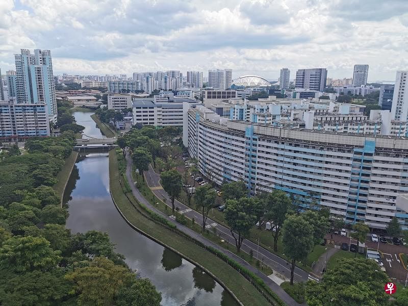 ↑黄埔河畔蕴含丰富的人文历史，靠近实龙岗路的河边伫立着标志性弧形组屋。