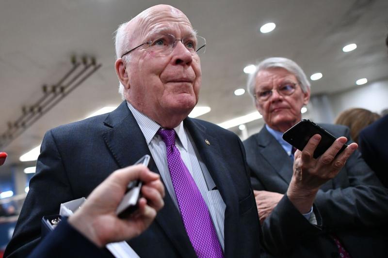负责主持弹劾审讯的民主党籍元老莱希周二身体不适，入院接受观察。（法新社） 